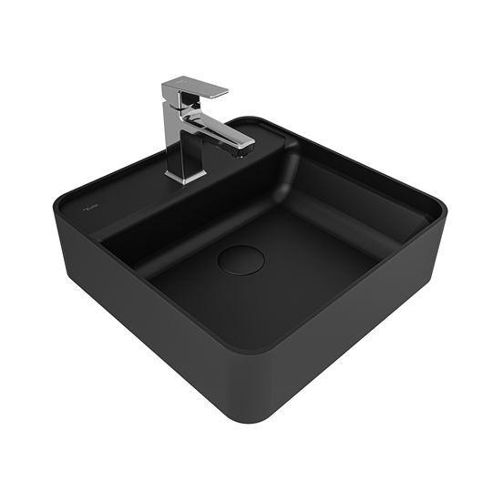 SMARTEDGE matt black накладная раковина 45x45